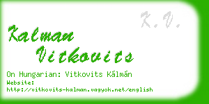 kalman vitkovits business card